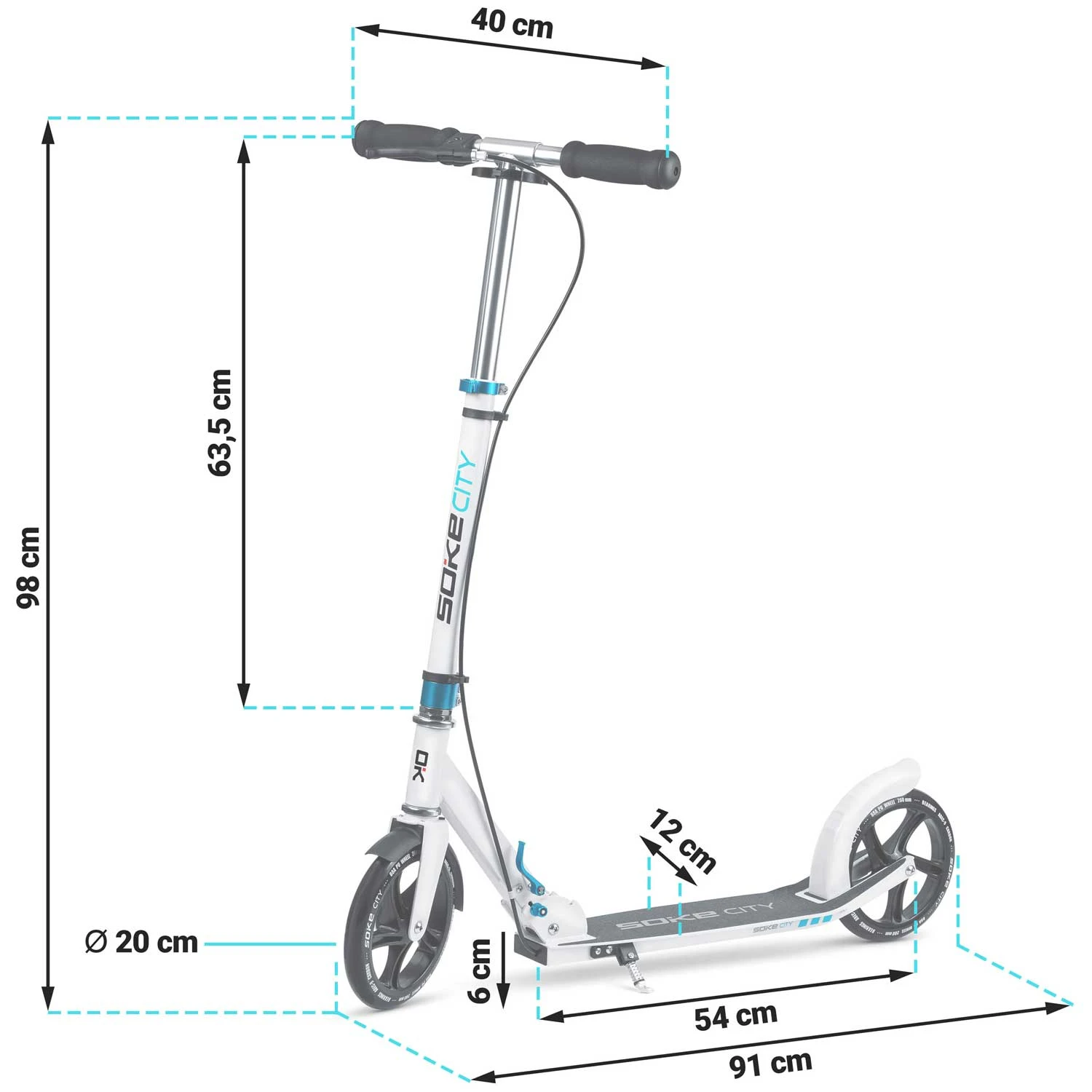 Kolobežka SOKE CITY biela – Obrázok 4