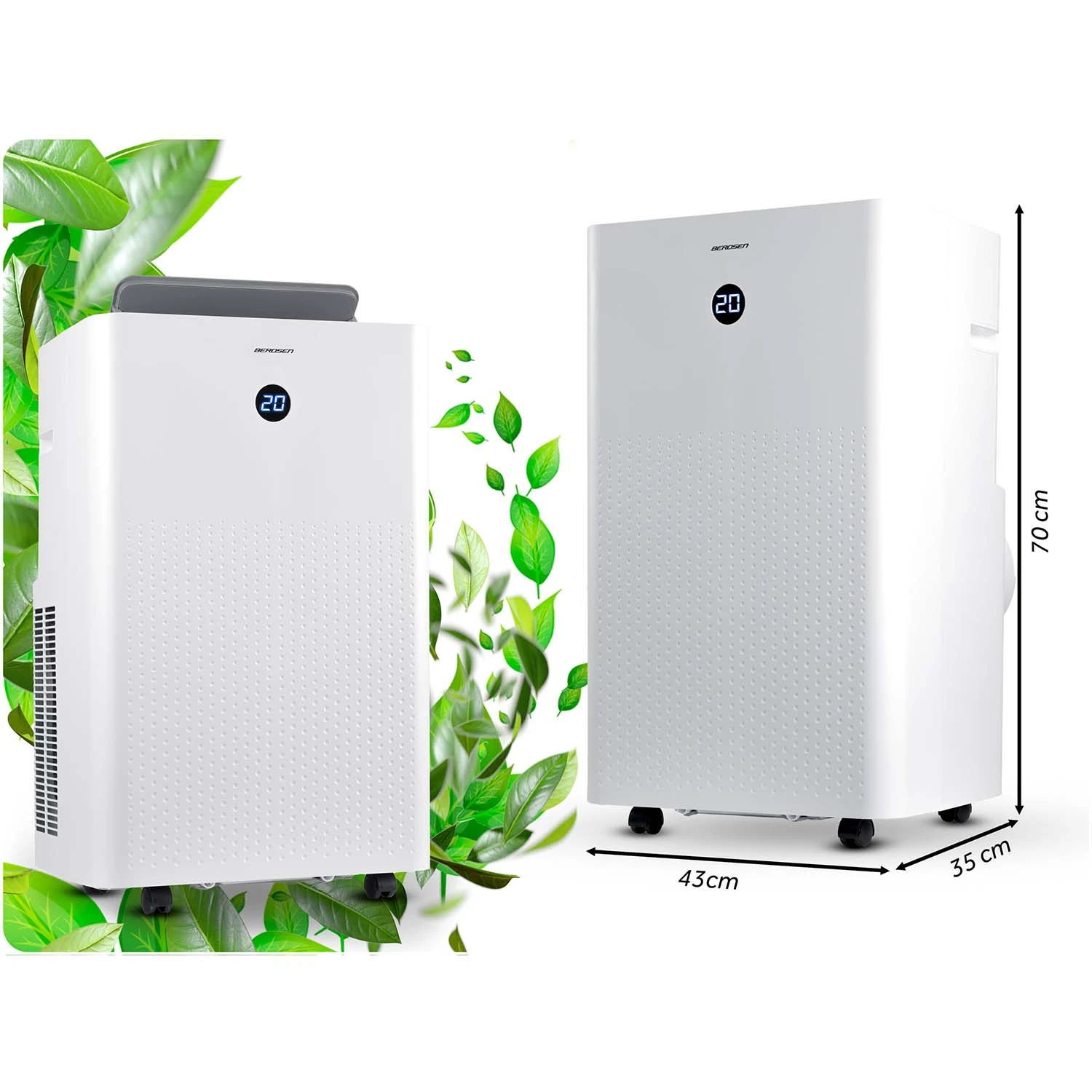 Prenosná klimatizácia 14000 BTU odvlhčovač s kúrením WiFi 37l/24h Berdsen BD-583 – Obrázok 4