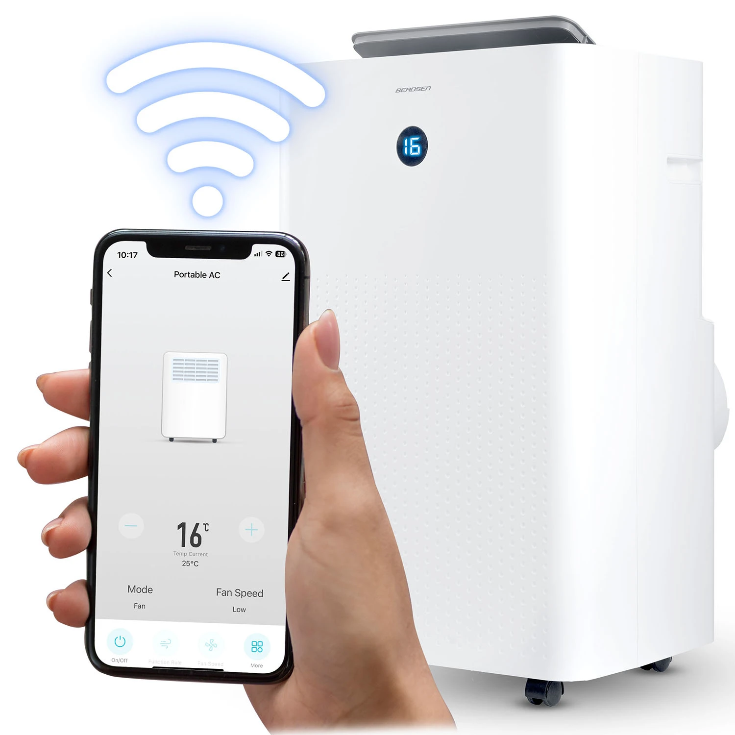 Prenosná klimatizácia 14000 BTU odvlhčovač s kúrením WiFi 37l/24h Berdsen BD-583 – Obrázok 7