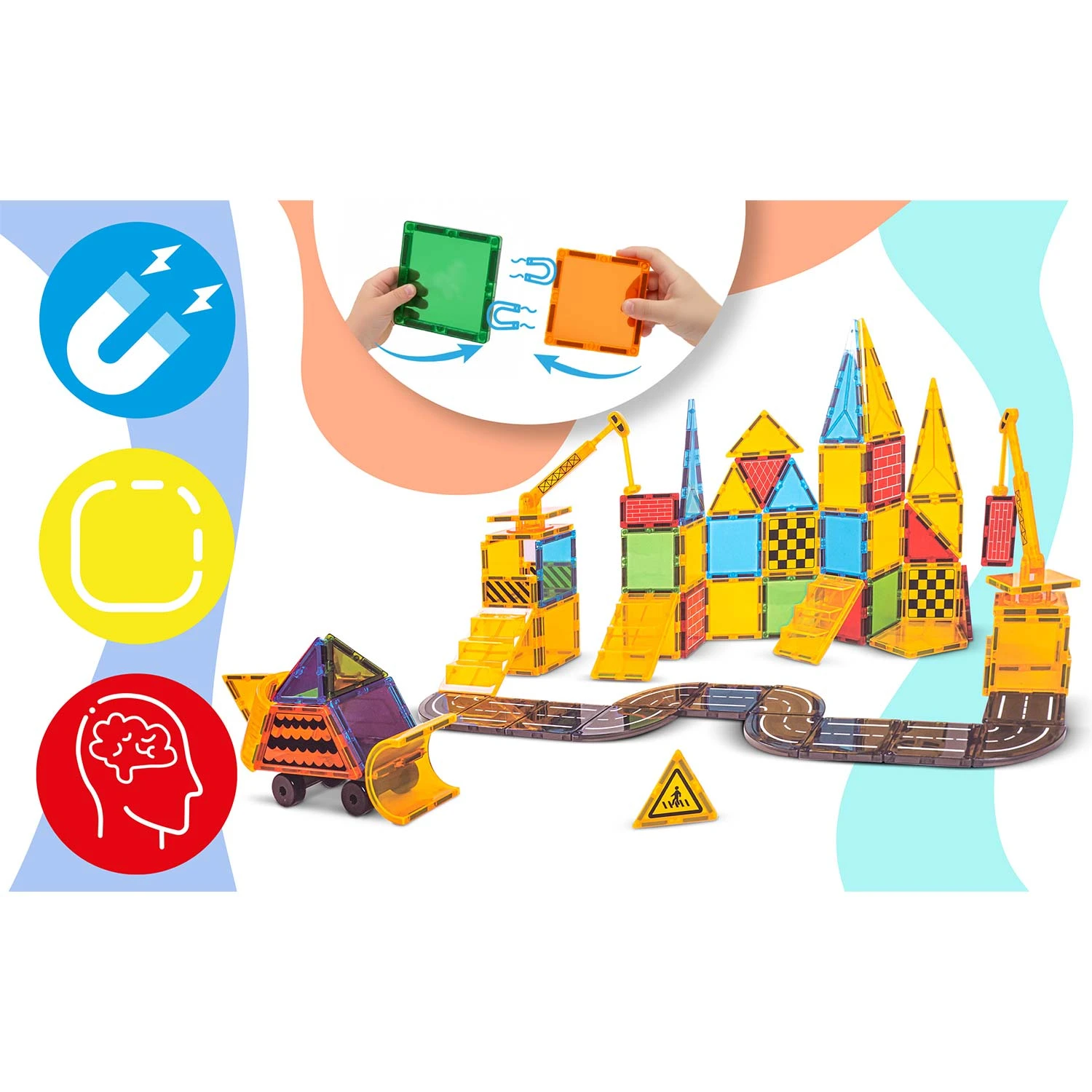 Ricokids RK-780 vzdelávacie magnetické stavebné bloky 90 ks – Obrázok 2