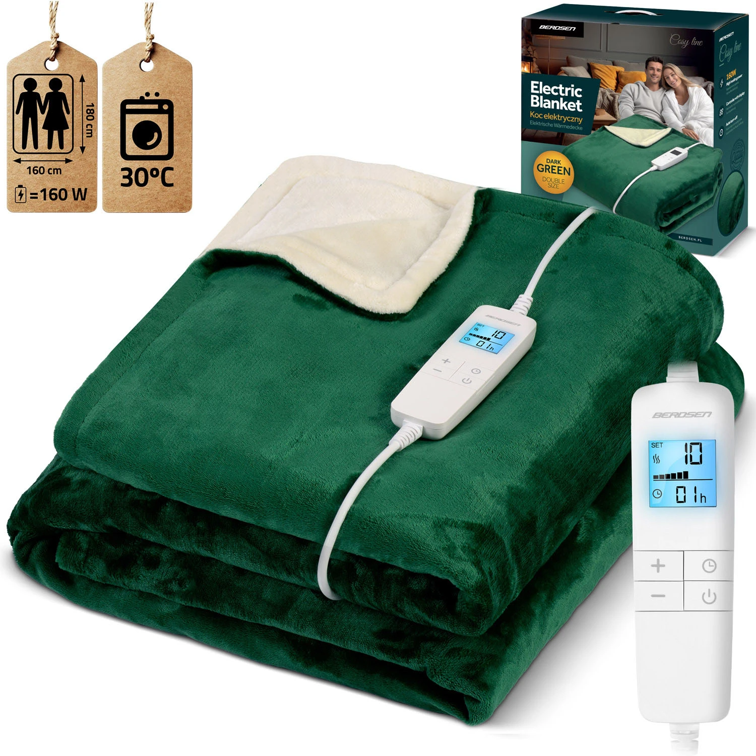 Elektrická deka 180 x 160 cm Berdsen BD-960