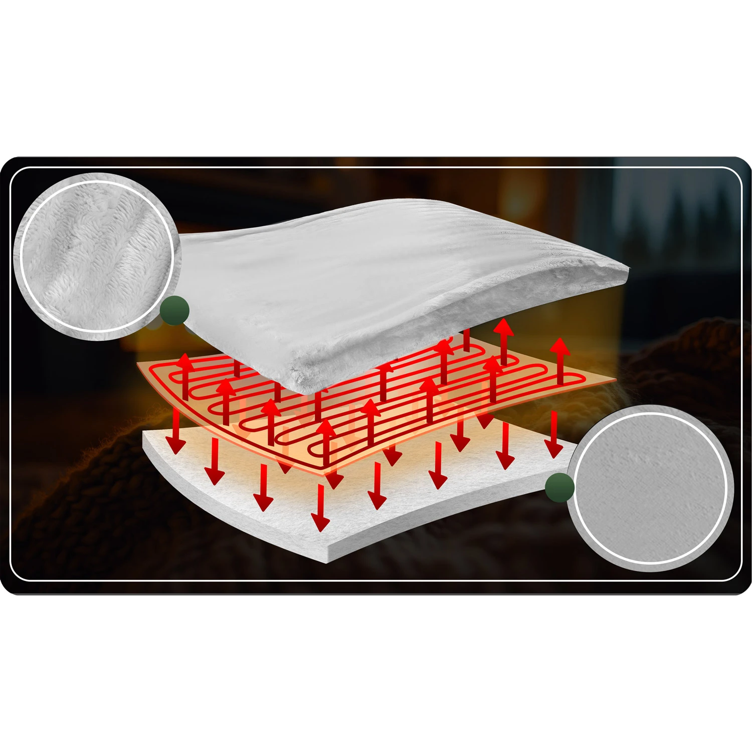 Elektrická deka 180 x 160 cm Berdsen BD-960 – Obrázok 2