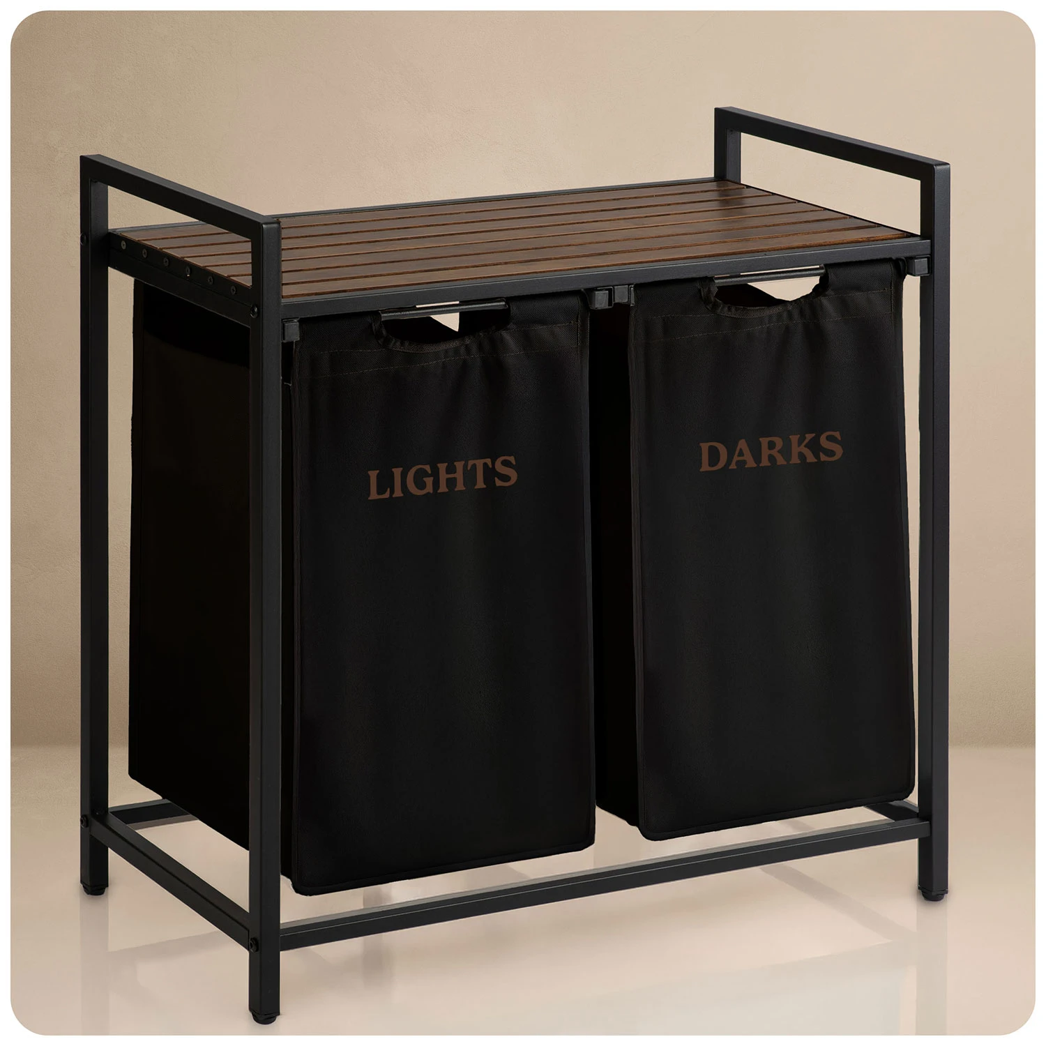 Dvojpriestorový kôš na bielizeň na ráme 80 l Massido – Obrázok 6