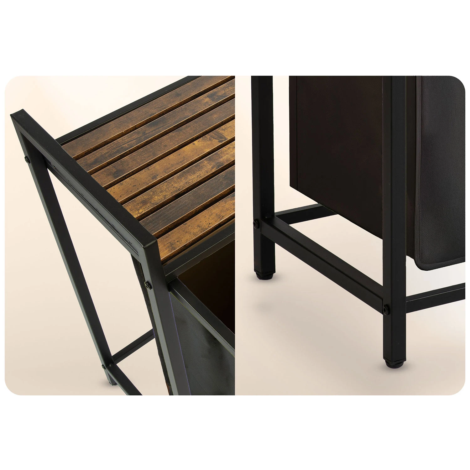 Dvojpriestorový kôš na bielizeň na ráme 80 l Massido – Obrázok 9