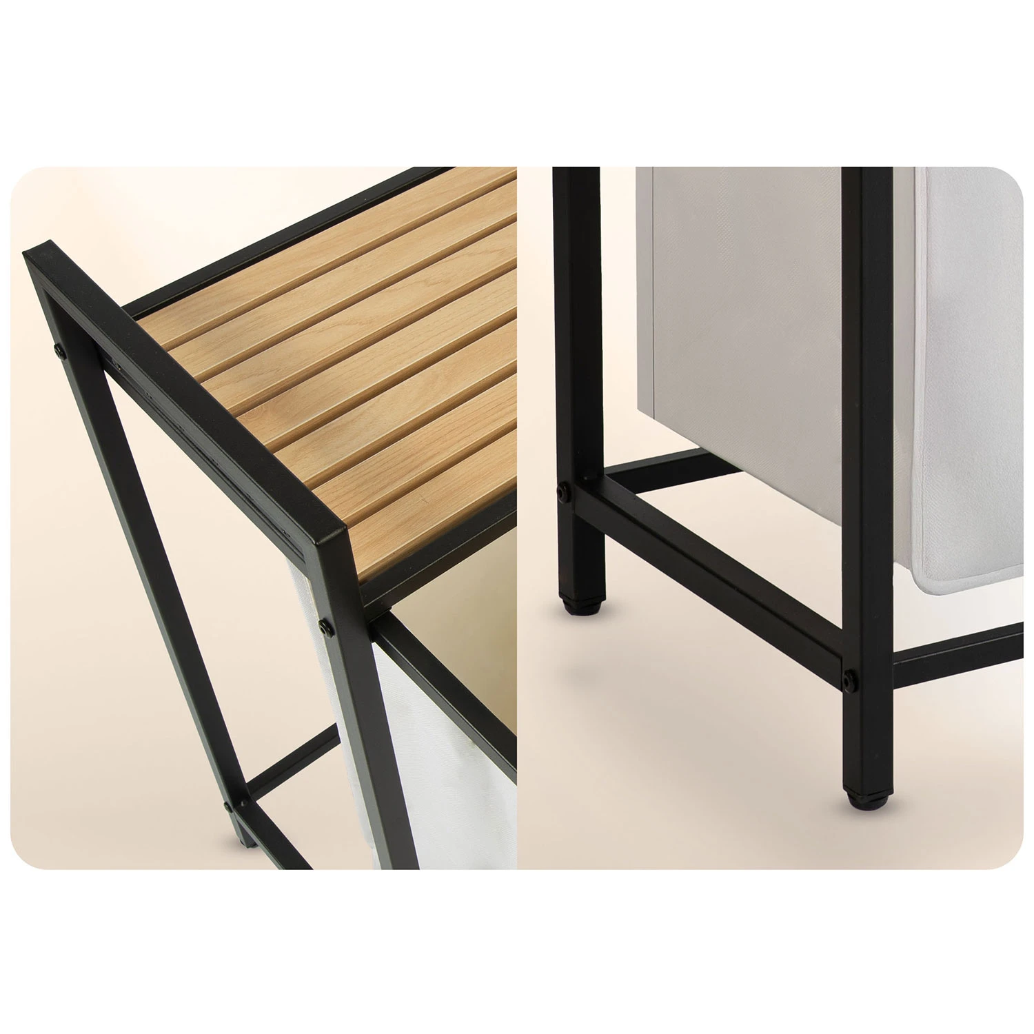 Trojpriestorový kôš na bielizeň na 120-litrovom ráme Massido – Obrázok 8