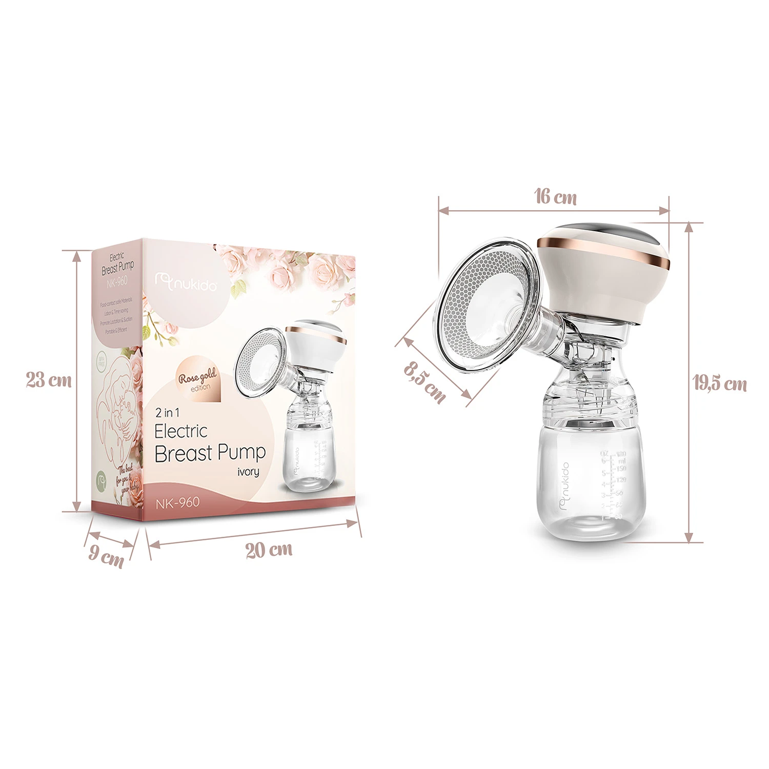 Trojfázová elektrická odsávačka mlieka Nukido NK-960 – Obrázok 10