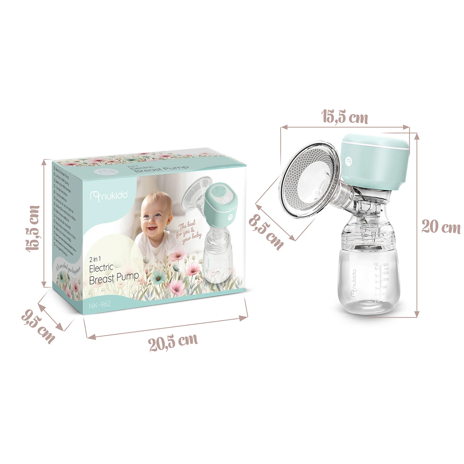 Trojfázová elektrická odsávačka mlieka Nukido NK-962 – Obrázok 9