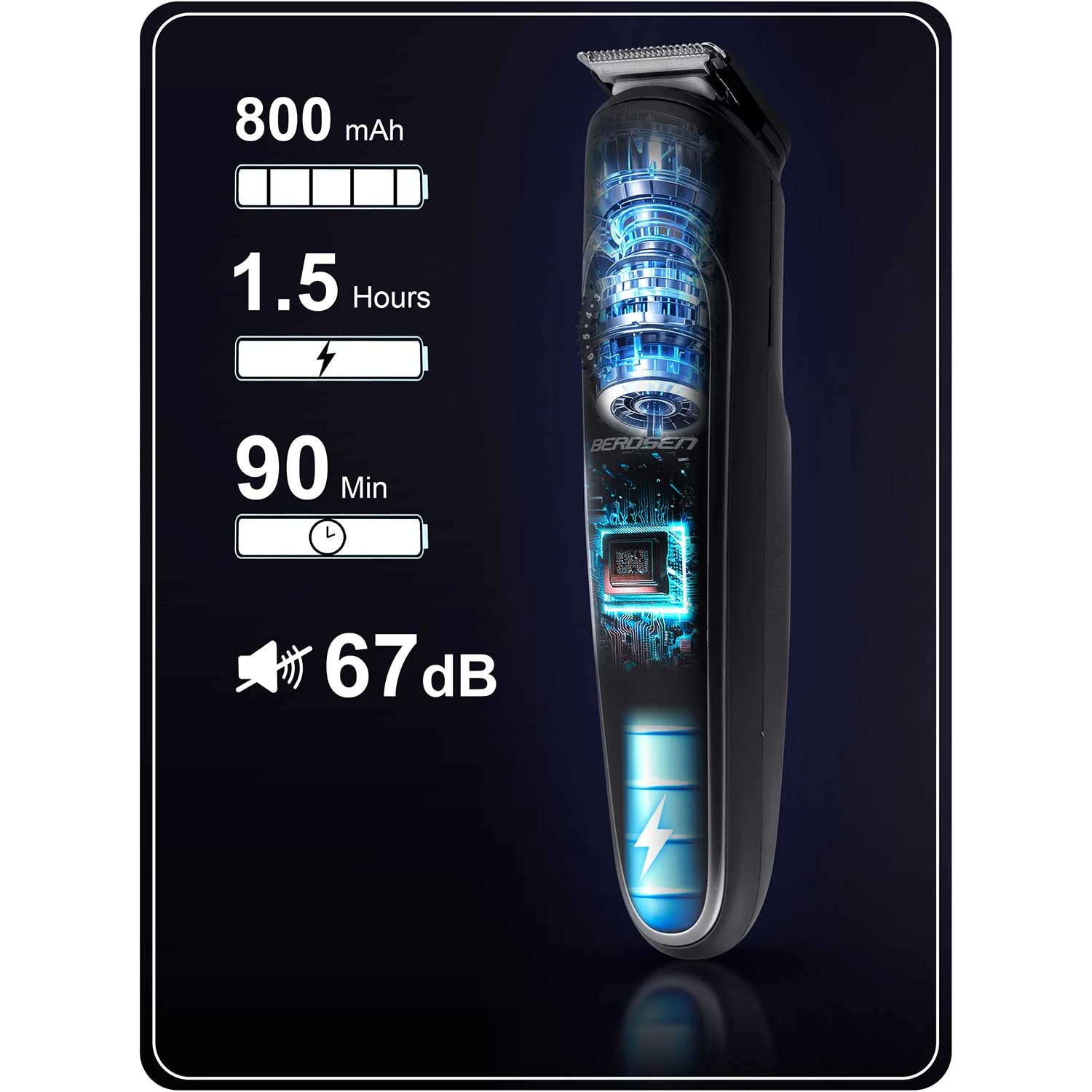 Strihač vlasov Berdsen BD-263 čierny – Obrázok 5