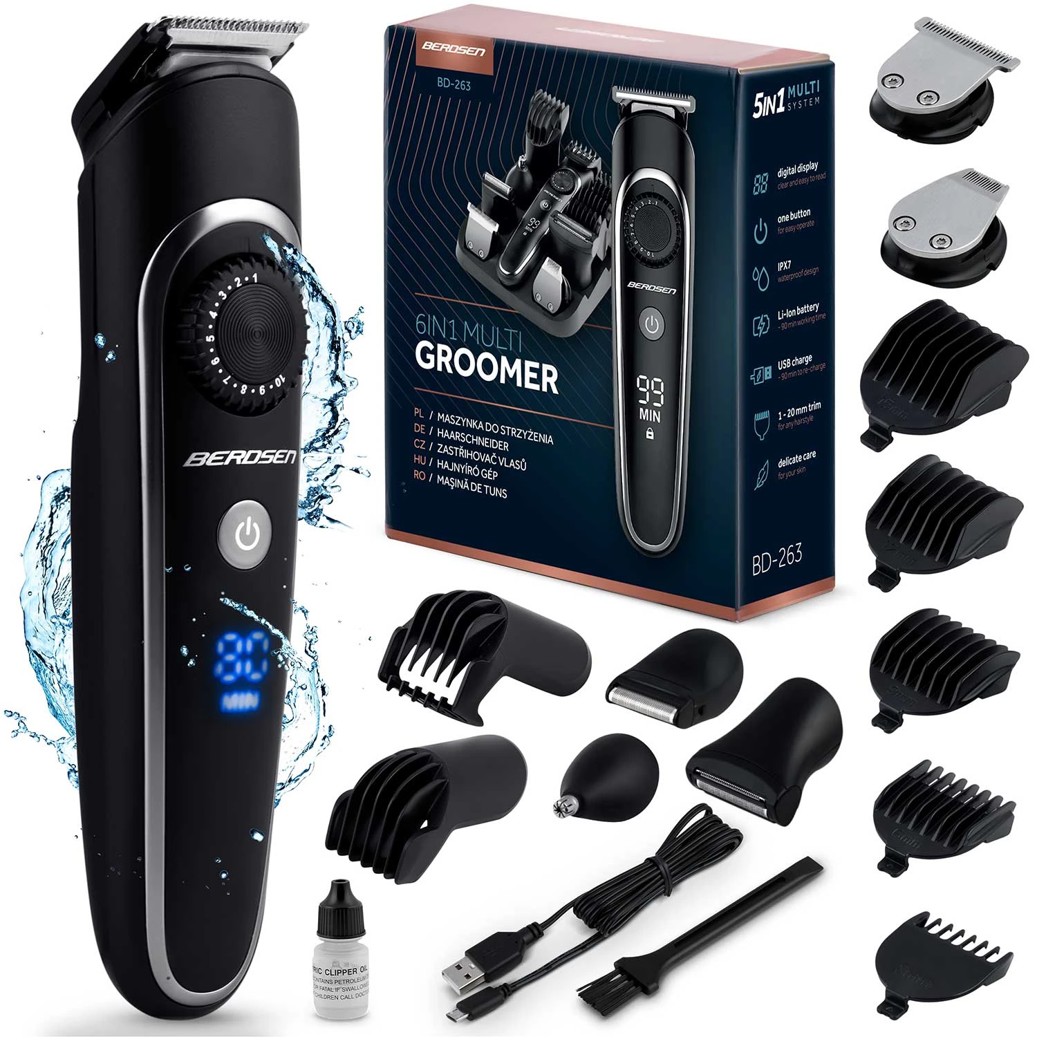 Strihač vlasov Berdsen BD-263 čierny