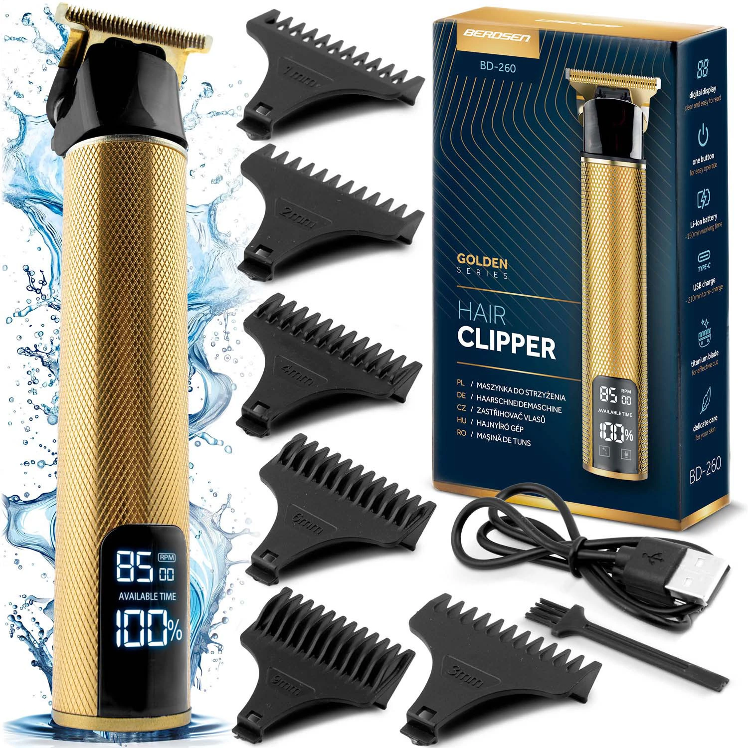 Zastrihávač vlasov Berdsen BD-260 Gold – Obrázok 10