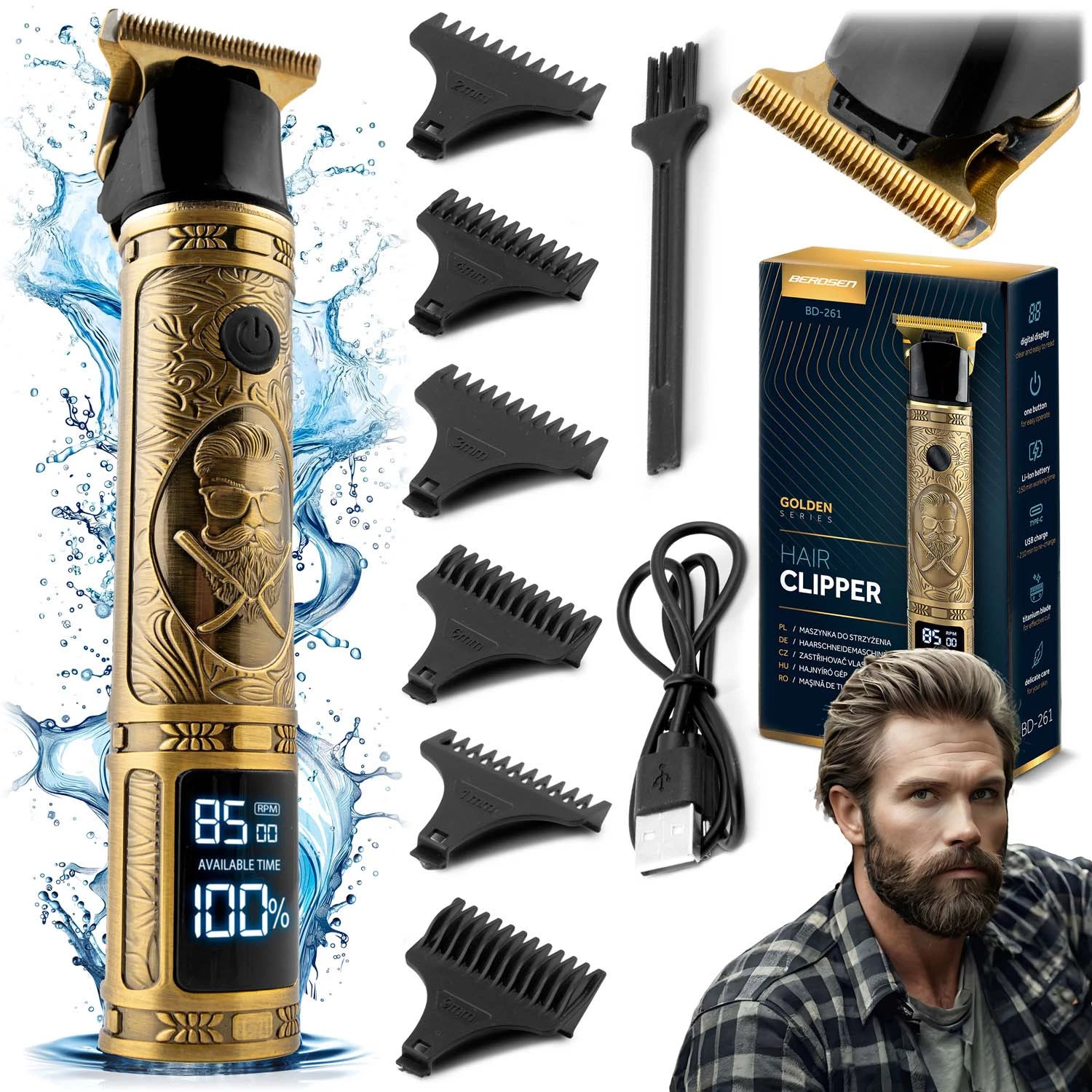 Zastrihávač vlasov Berdsen BD-261 Gold Barber – Obrázok 10