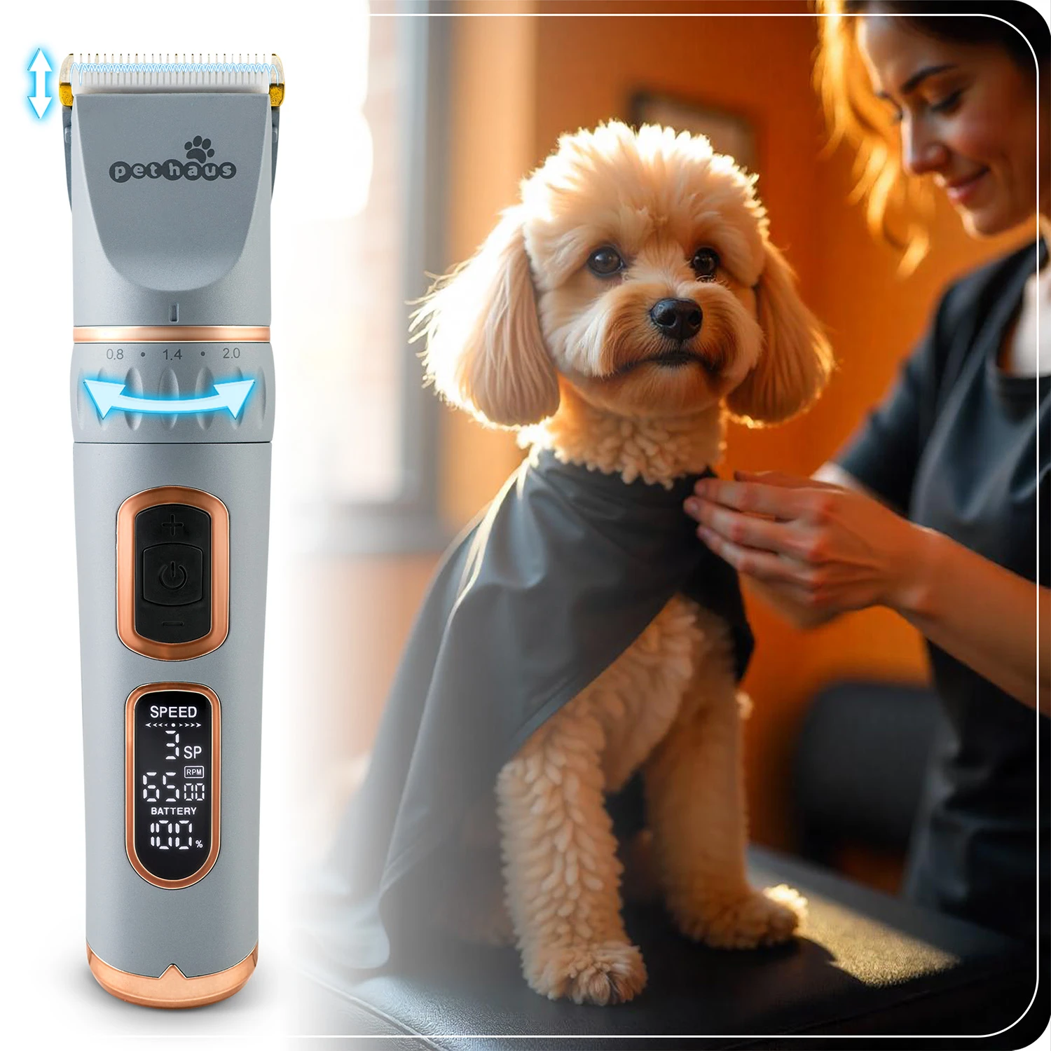 Strihač zvierat Pethaus PH-100 šedý – Obrázok 2