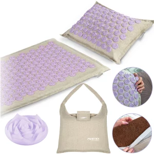 Akupresúrna podložka s hrotmi Neo-Sport NS902 - sivo-levanduľová