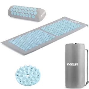 Akupresúrna podložka Neo-Sport NS-901 s hrotmi, sivá a modrá