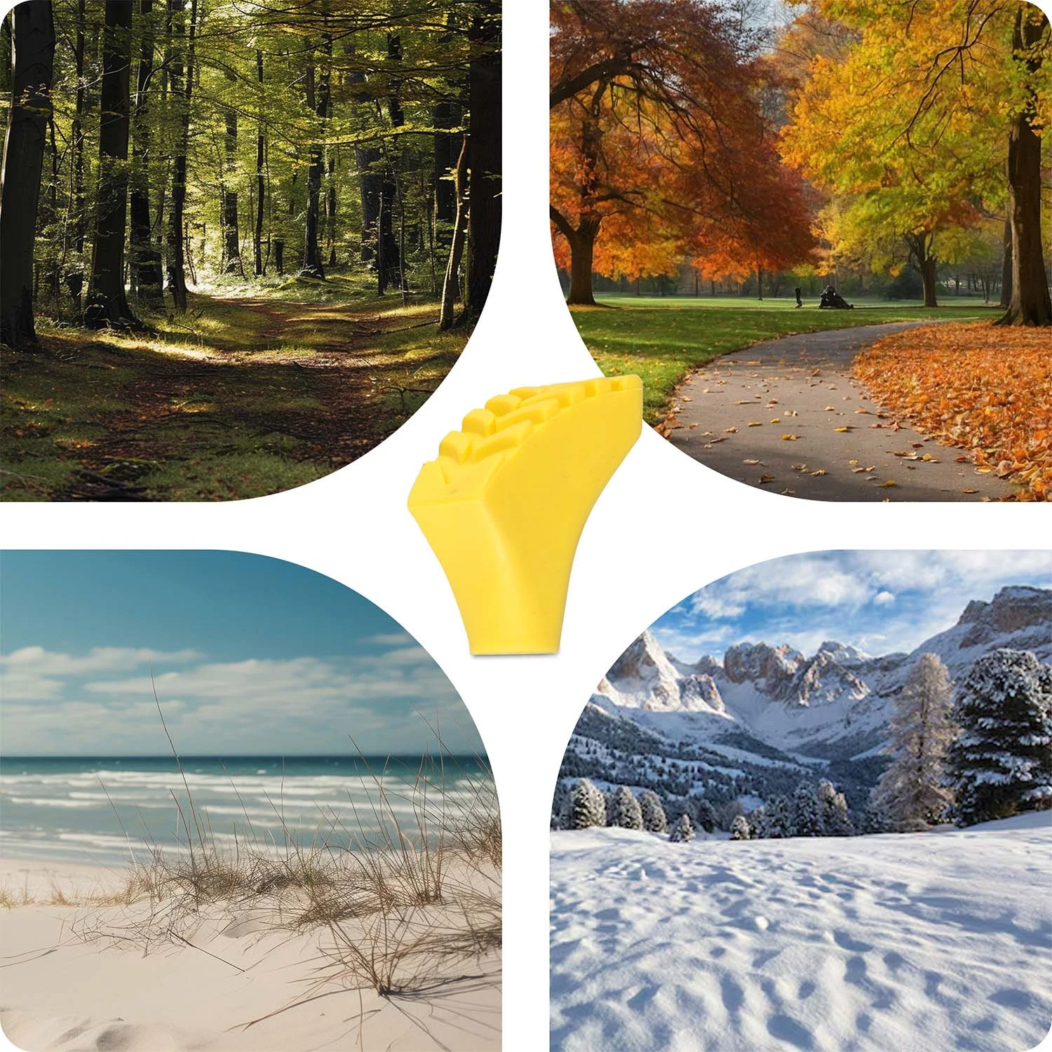 Kryty na palice Neo-Sport Nordic Walking, 10 ks, žlté – Obrázok 2