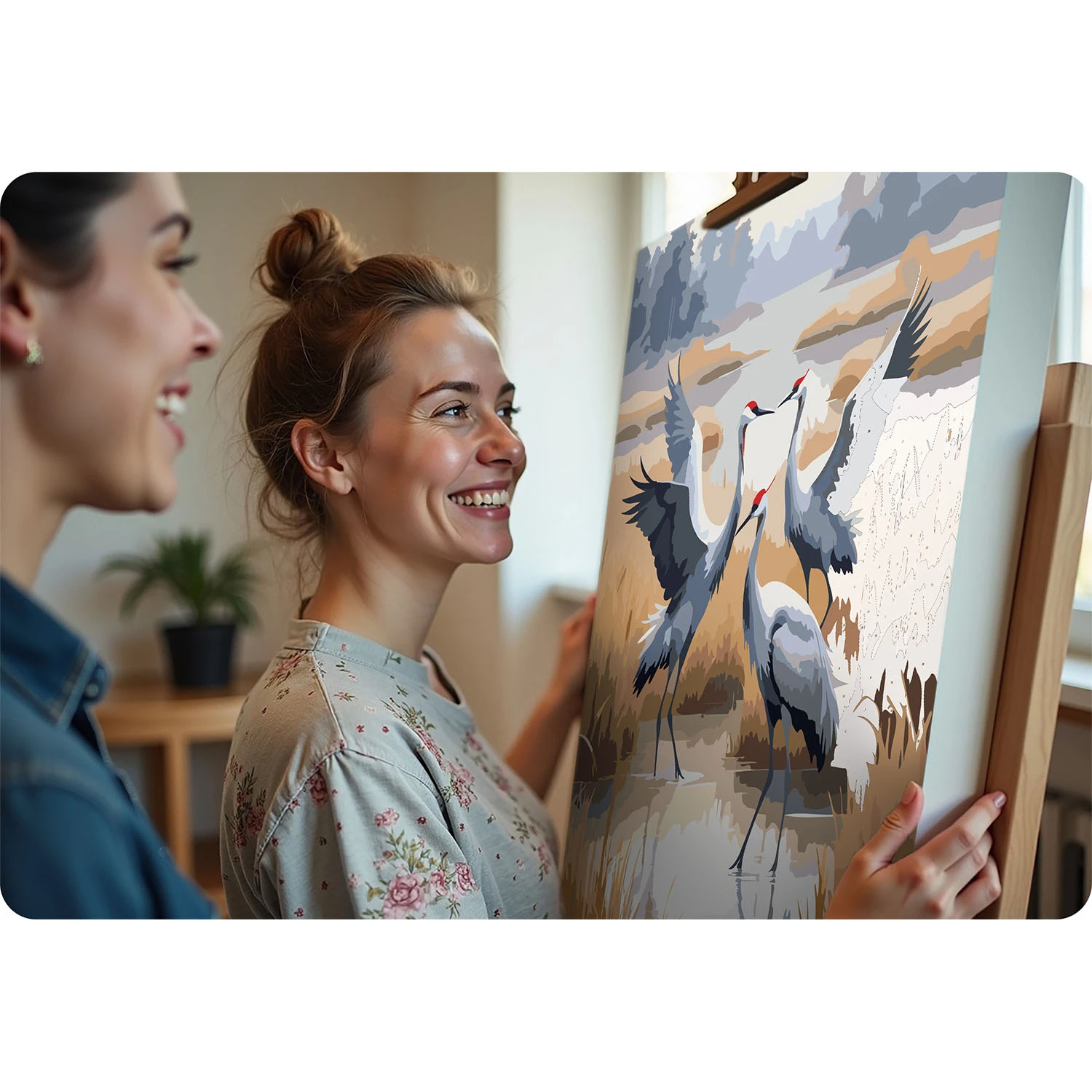 Maľovanie podľa čísel 40x50 cm Žeriavy Massido – Obrázok 3