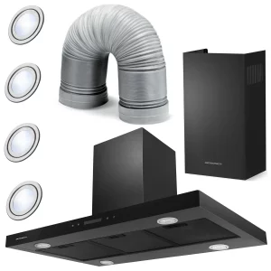 Berdsen BE-90E čierny 90 cm digestor