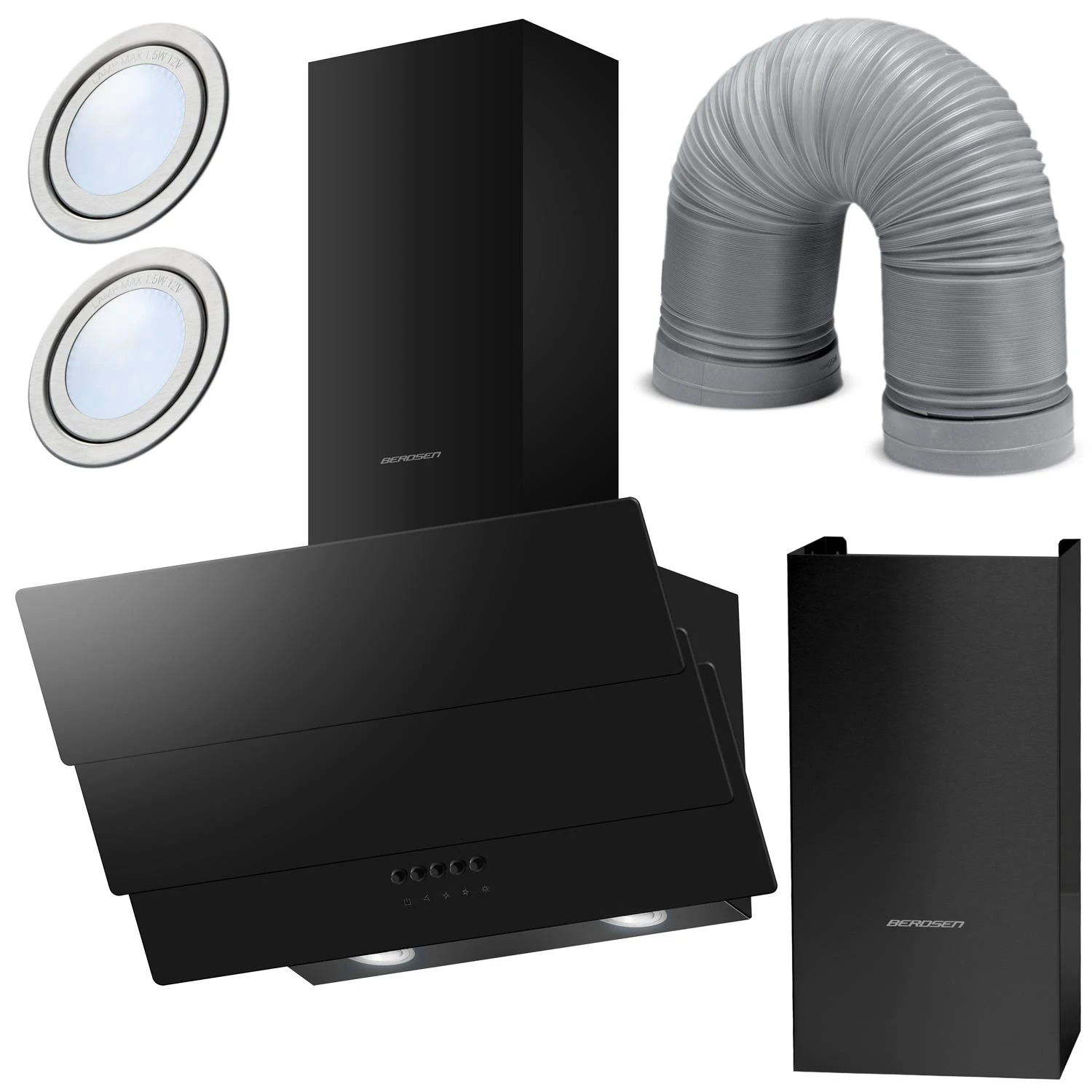 Berdsen BT-212 60 cm komínový digestor čierny
