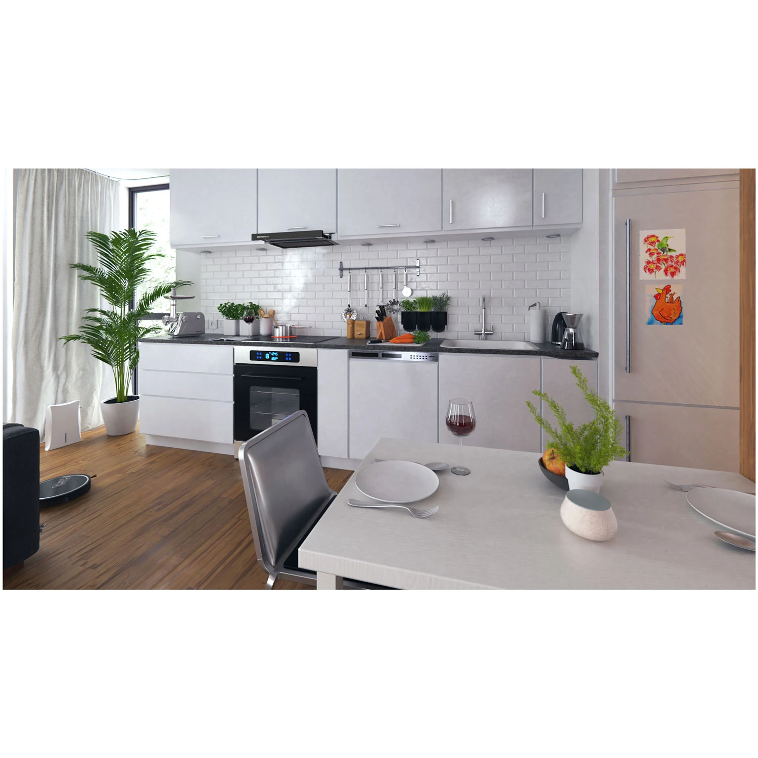 Digestor pod skrinku - 60 cm Berdsen BE-60-LW čierny – Obrázok 3