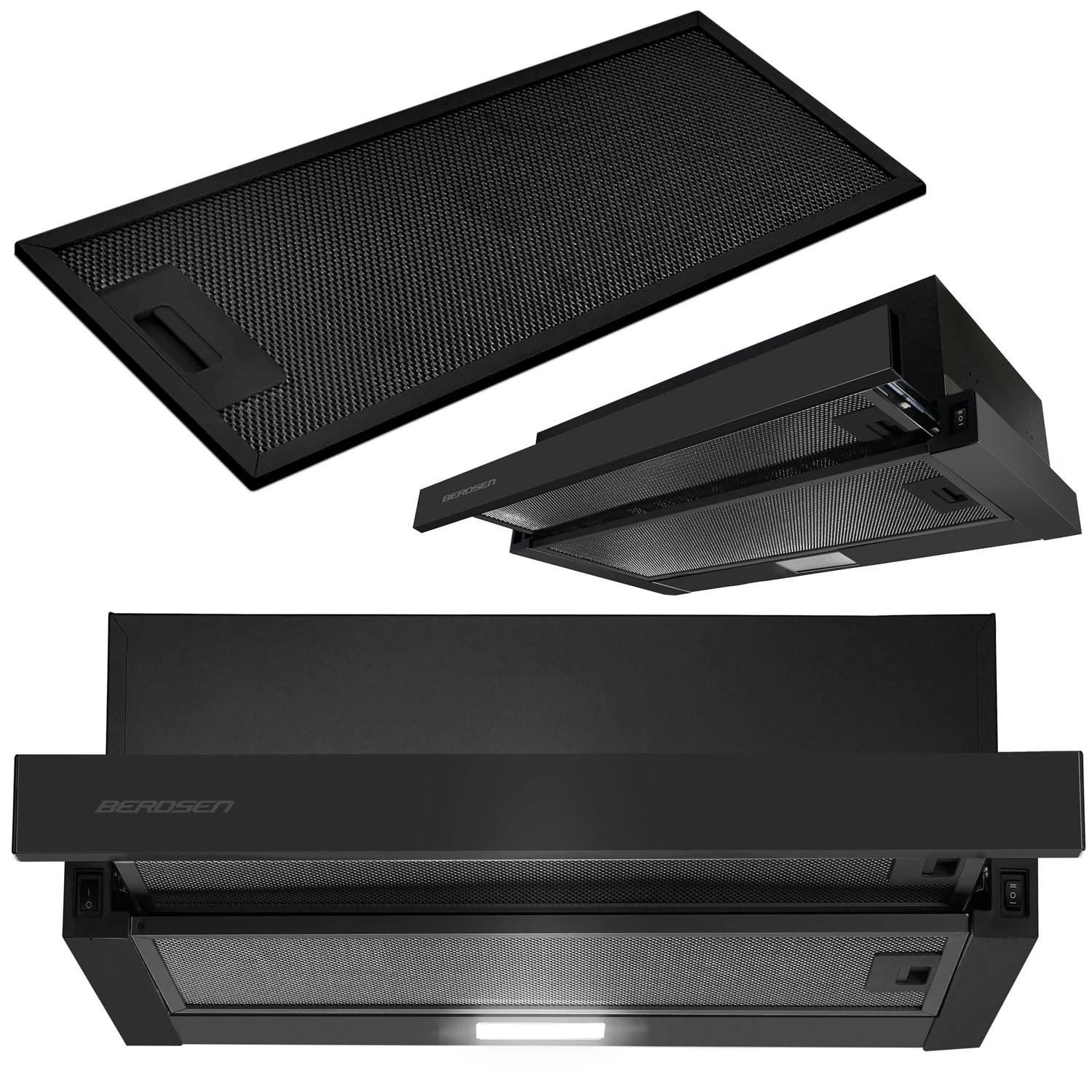 Teleskopický digestor 50 cm čierny BT-238