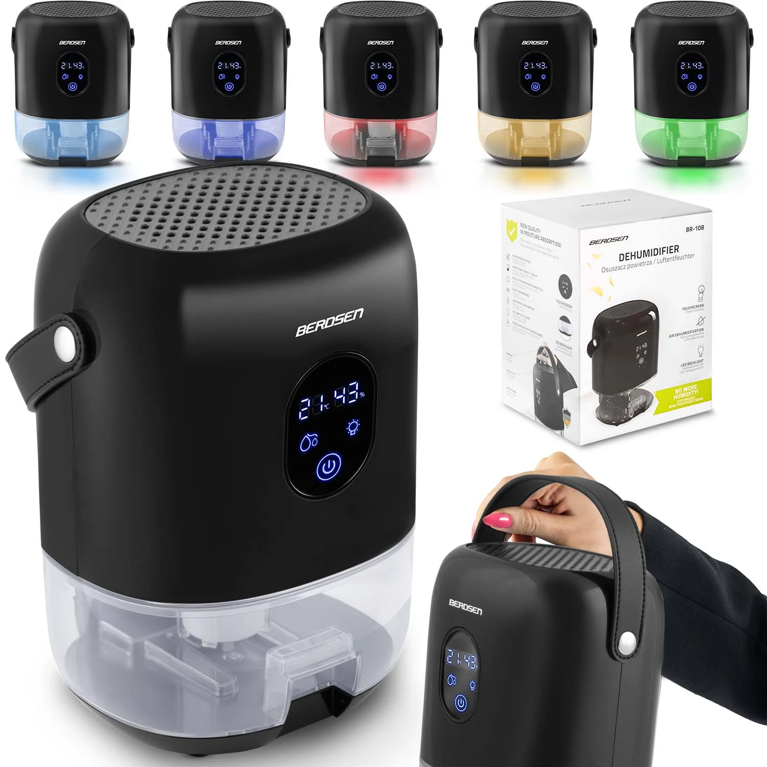 Berdsen BR-10B čierny odvlhčovač vzduchu - pohlcovač vlhkosti