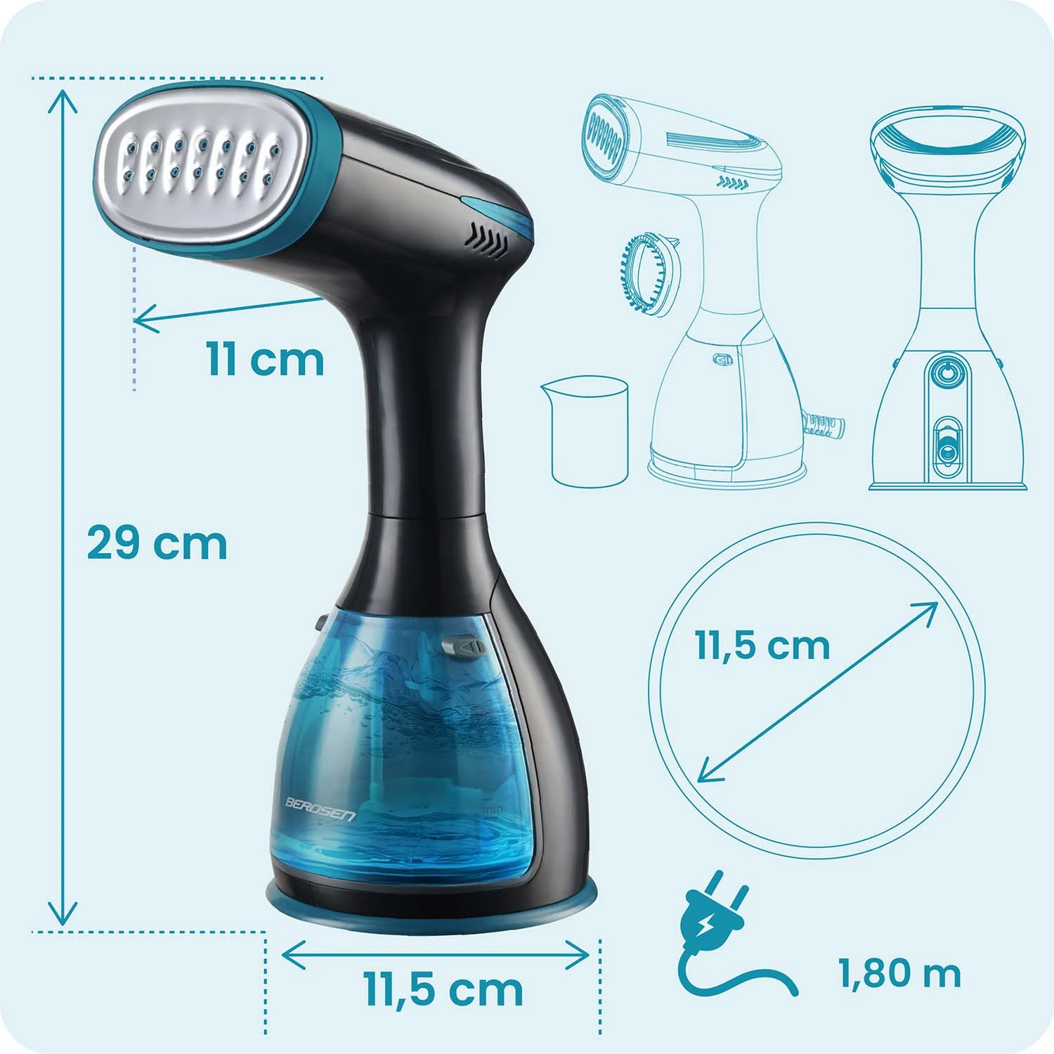 Naparovač odevov Berdsen BD-310 s výkonom 1500 W – Obrázok 2