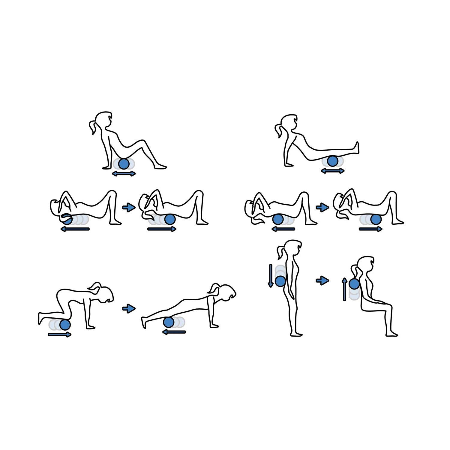 Lopta + dvojitá masážna lopta - sada - NS-997 čierna a modrá – Obrázok 3