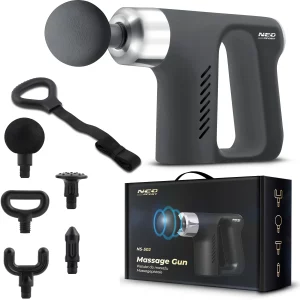 Masážna pištoľ na telo 5 nástavcov NS-502 Neo-sport čierna
