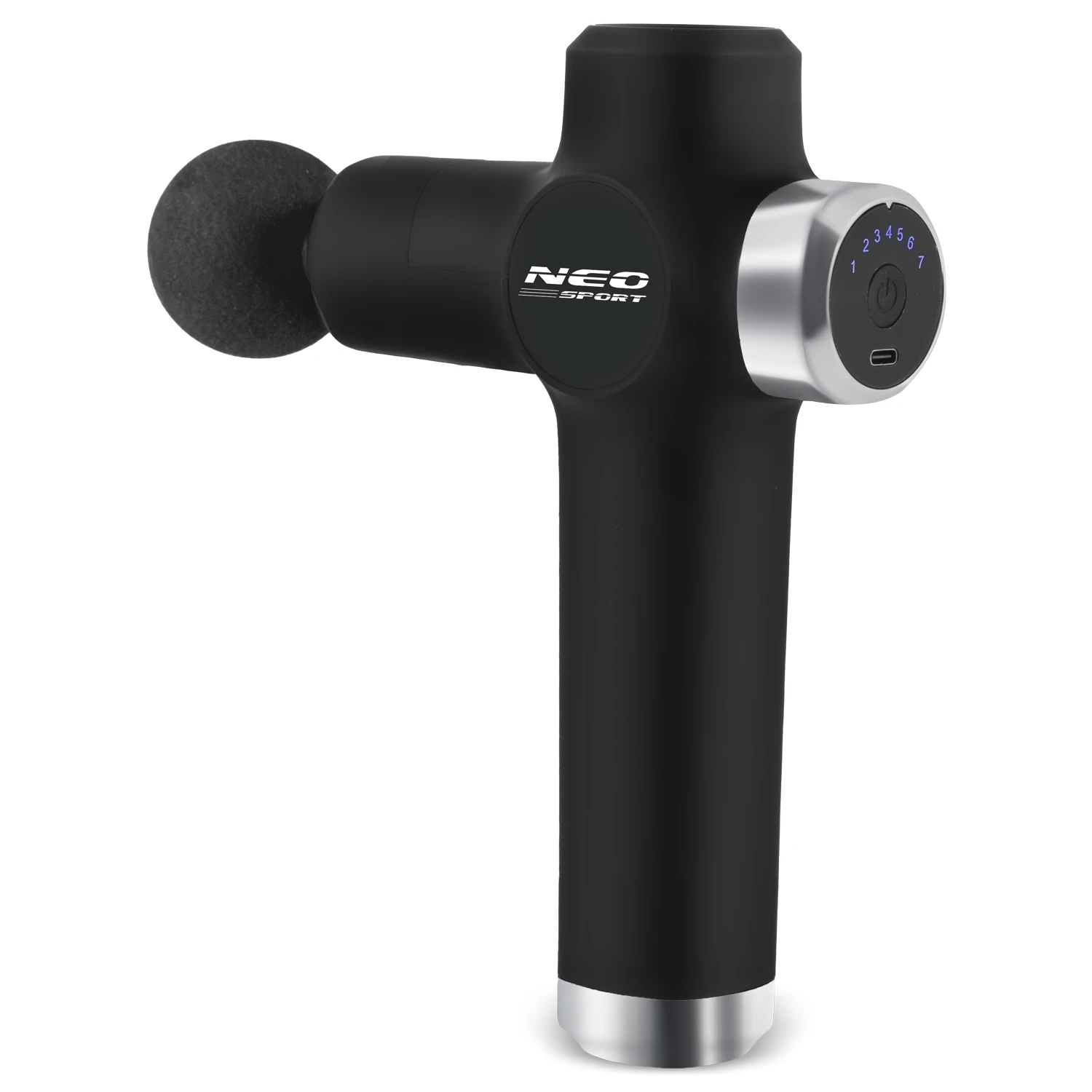 Masážna pištoľ na telo 8 nástavcov NS-501 Neo-sport čierna – Obrázok 10