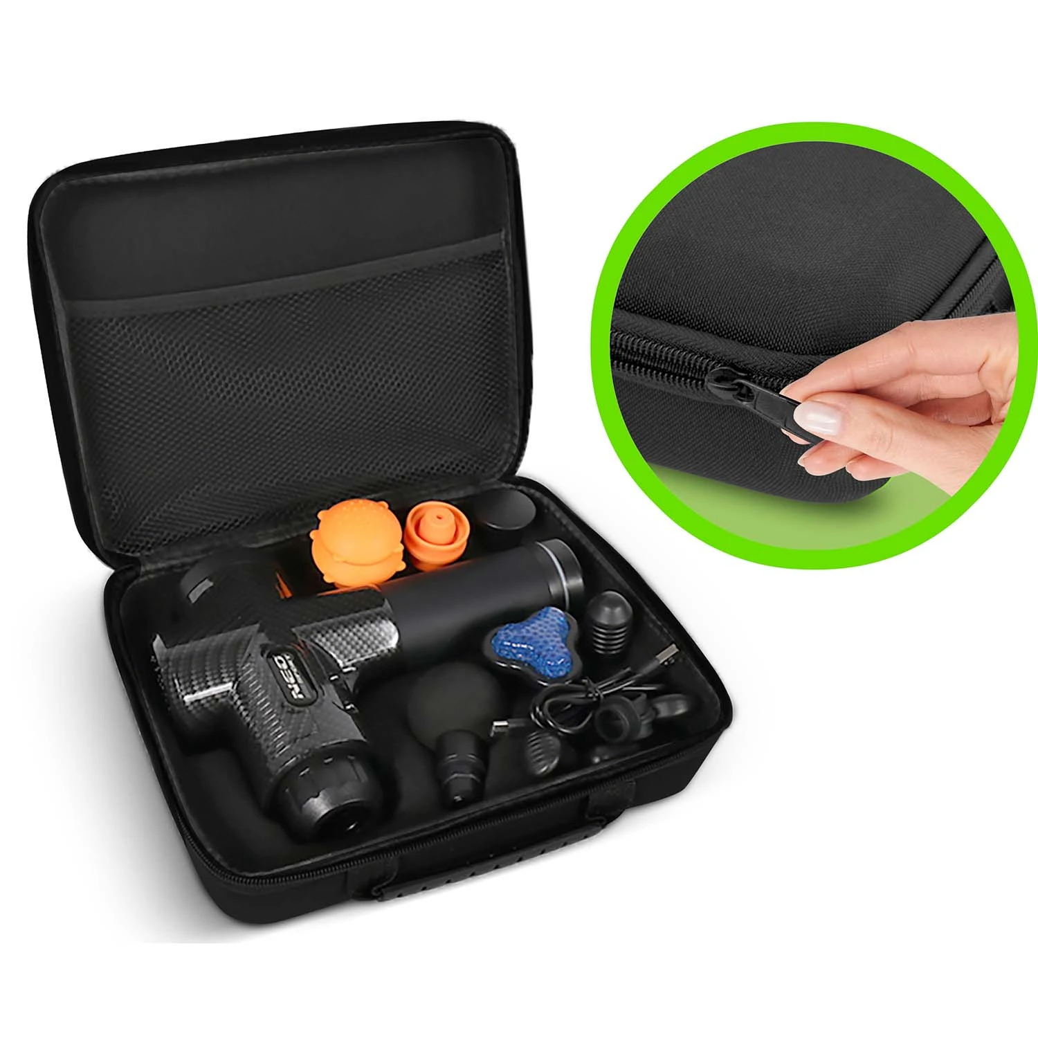 Masážna pištoľ na telo s 9 nadstavcami NS-503 Neo-sport čierna – Obrázok 10