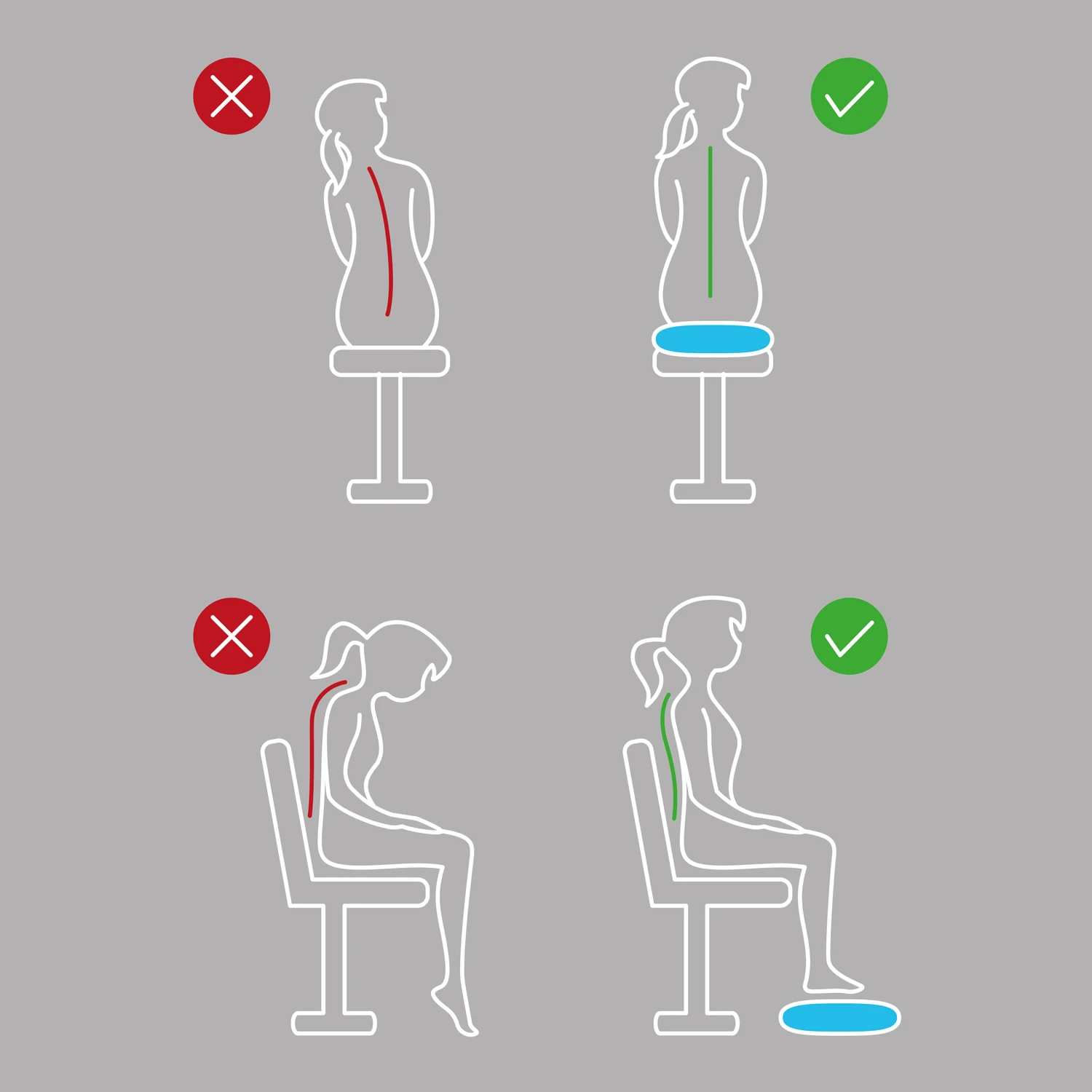 Senzorický cvičebný vankúš 33 cm NS-958 modrý – Obrázok 5