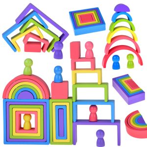 Drevené Montessori puzzle - dieliky rôznych tvarov ZA5859