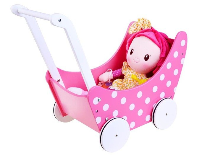 Drevený kočík pre bábiky retro ZA2250 – Obrázok 3