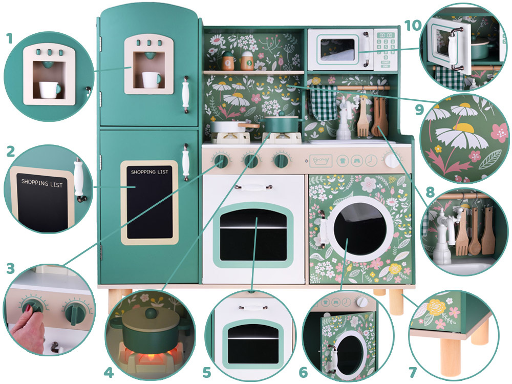 Veľká drevená kuchynská retro vintage chladnička príslušenstvo k práčke – Obrázok 3