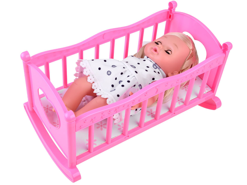 Veľká sada interaktívnej bábiky, kočíka, stoličky, postieľky a príslušenstva ZA4286 – Obrázok 7