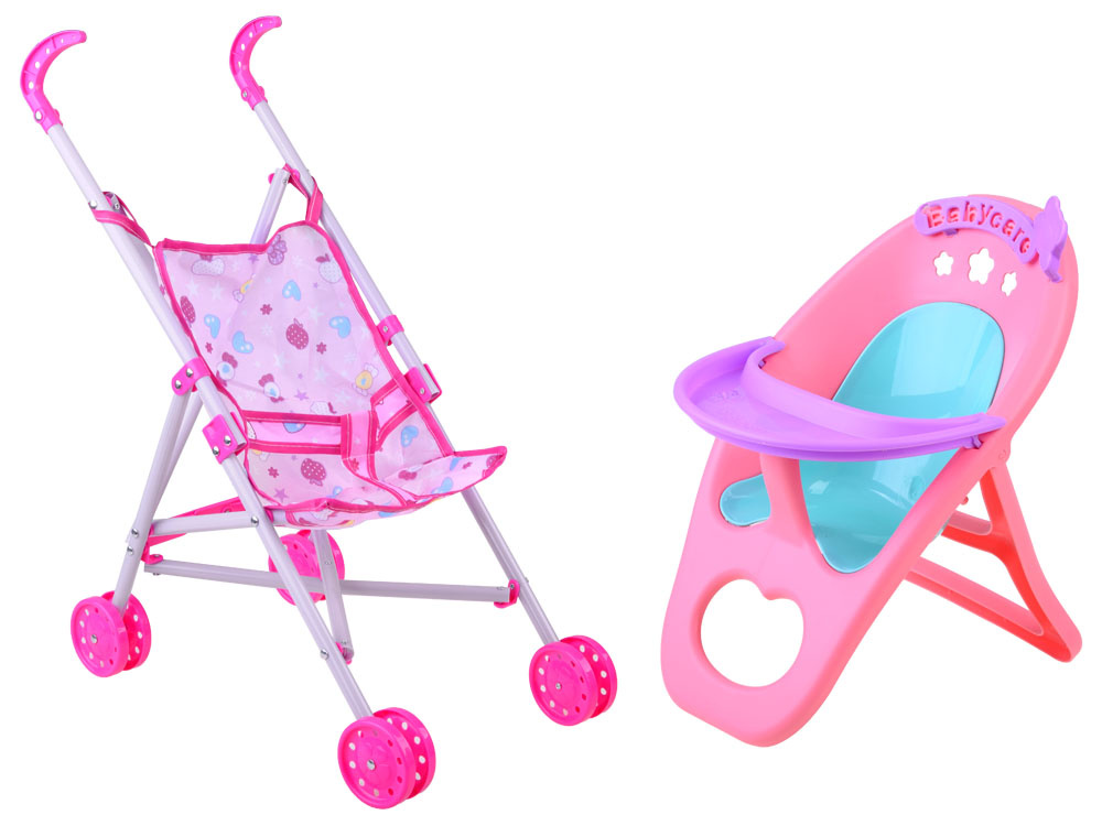 Veľká sada interaktívnej bábiky, kočíka, stoličky, postieľky a príslušenstva ZA4286 – Obrázok 9