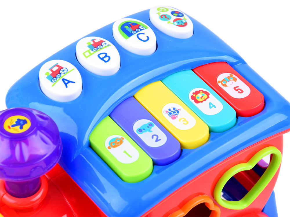 Interaktívny triedič LOKOMOTÍV + farebné kocky Hudba + svetlo ZA0104 – Obrázok 6