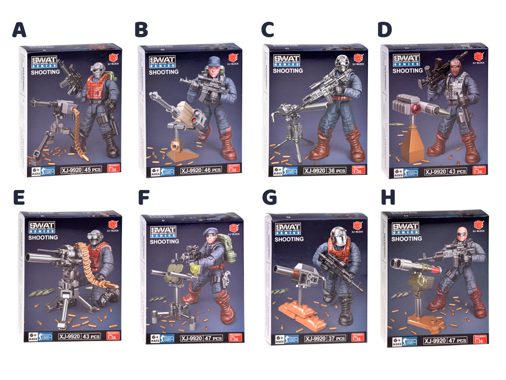 SWAT policajné kocky, pohyblivá figúrka, vojak, model na zostavenie – Obrázok 2