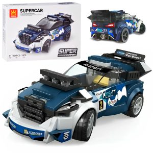 Technické bloky Športové auto NÁMORNÍCKA MODRÁ 164-dielne + nálepky