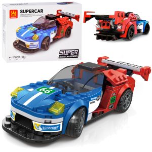 Technické bloky Športové auto MODRO-ČERVENÉ 138-dielne