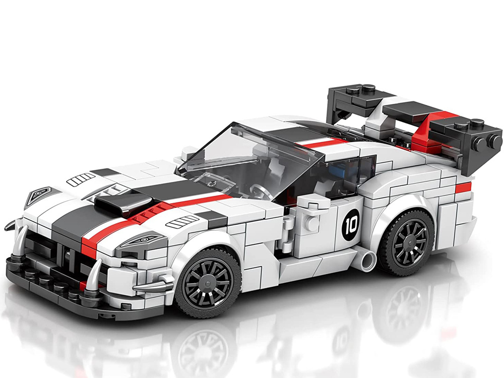 Technické bloky Super športové auto BIELY spojler VIPER 419 dielikov – Obrázok 5