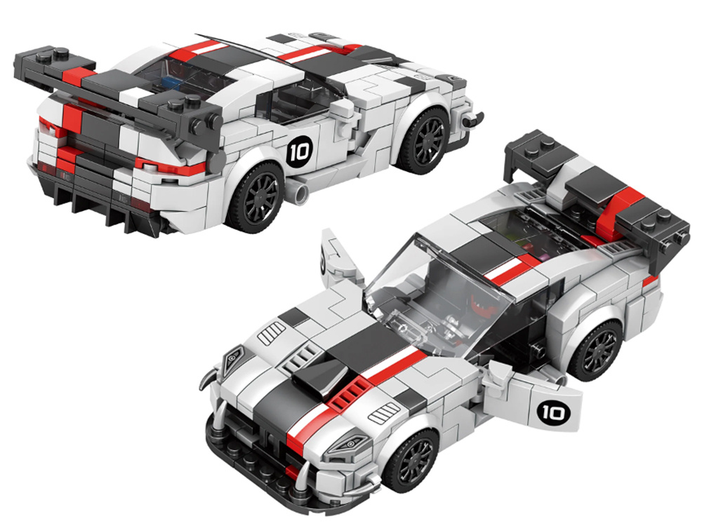 Technické bloky Super športové auto BIELY spojler VIPER 419 dielikov – Obrázok 2