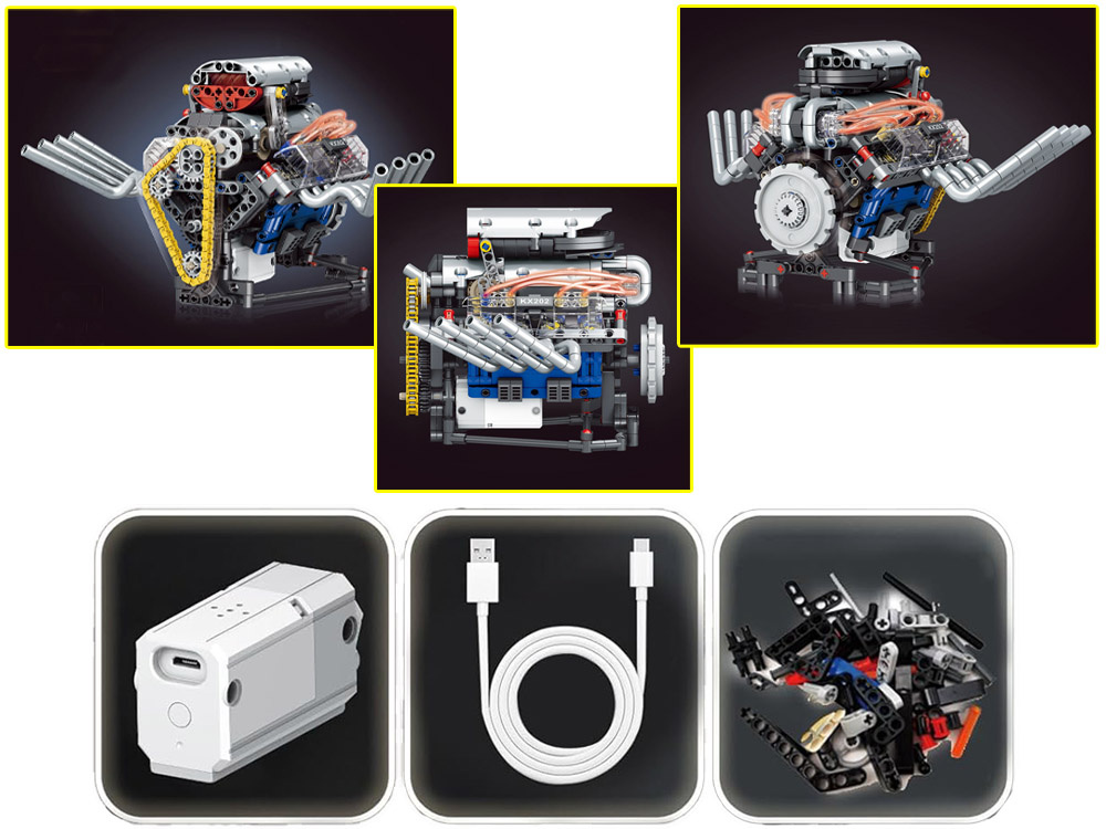 Technické bloky na batérie. Svetlo a pohyb - 665 ks – Obrázok 3