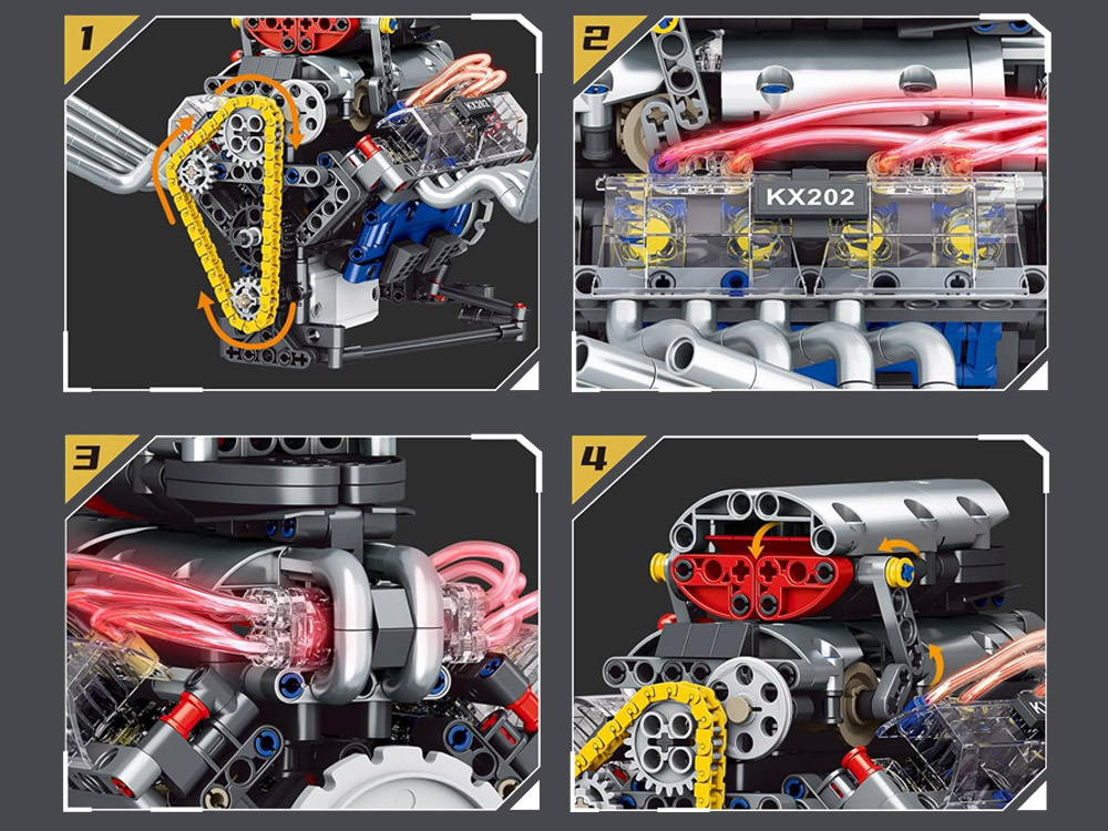 Technické bloky na batérie. Svetlo a pohyb - 665 ks – Obrázok 4
