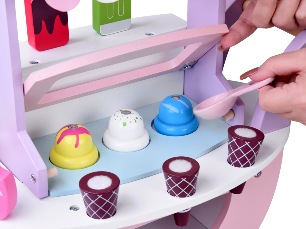 Pastelovo sladká ZMRZLINÁREŇ na drevených kolieskach + 8 rôznych druhov zmrzliny – Obrázok 5