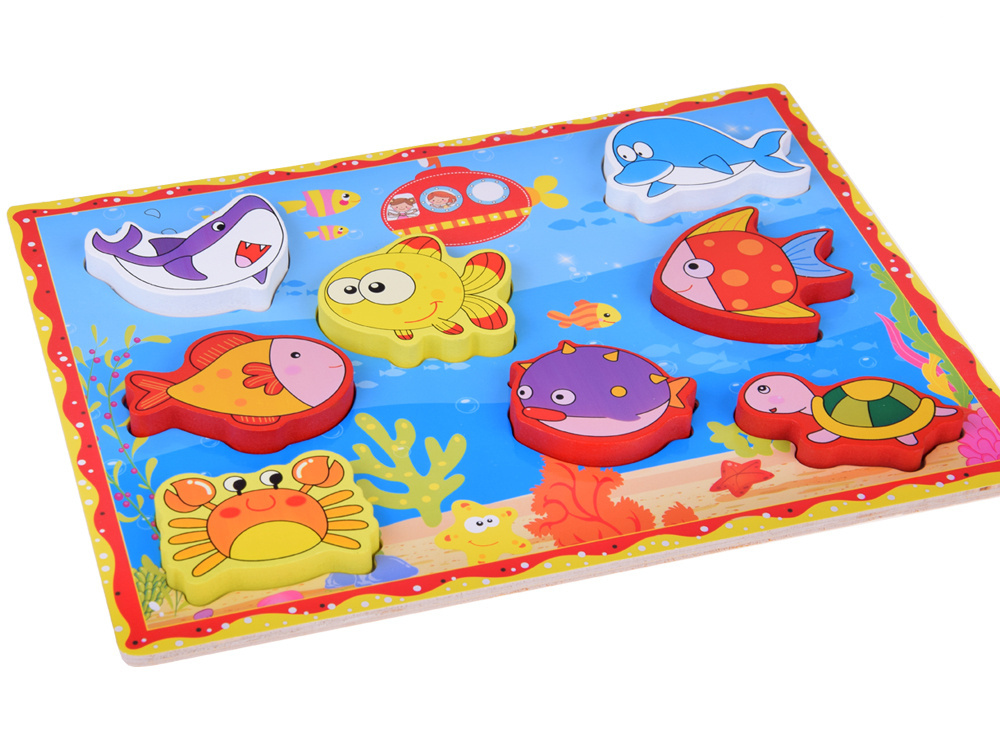 Drevené puzzle ryby podmorský svet 8 dielikov – Obrázok 6