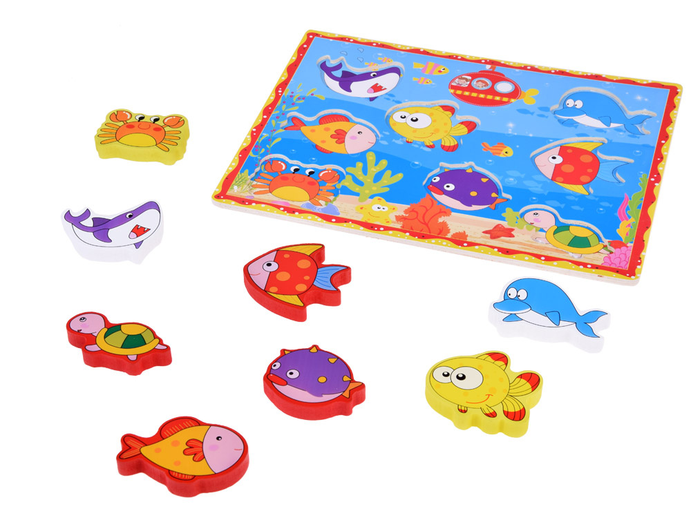 Drevené puzzle ryby podmorský svet 8 dielikov – Obrázok 4