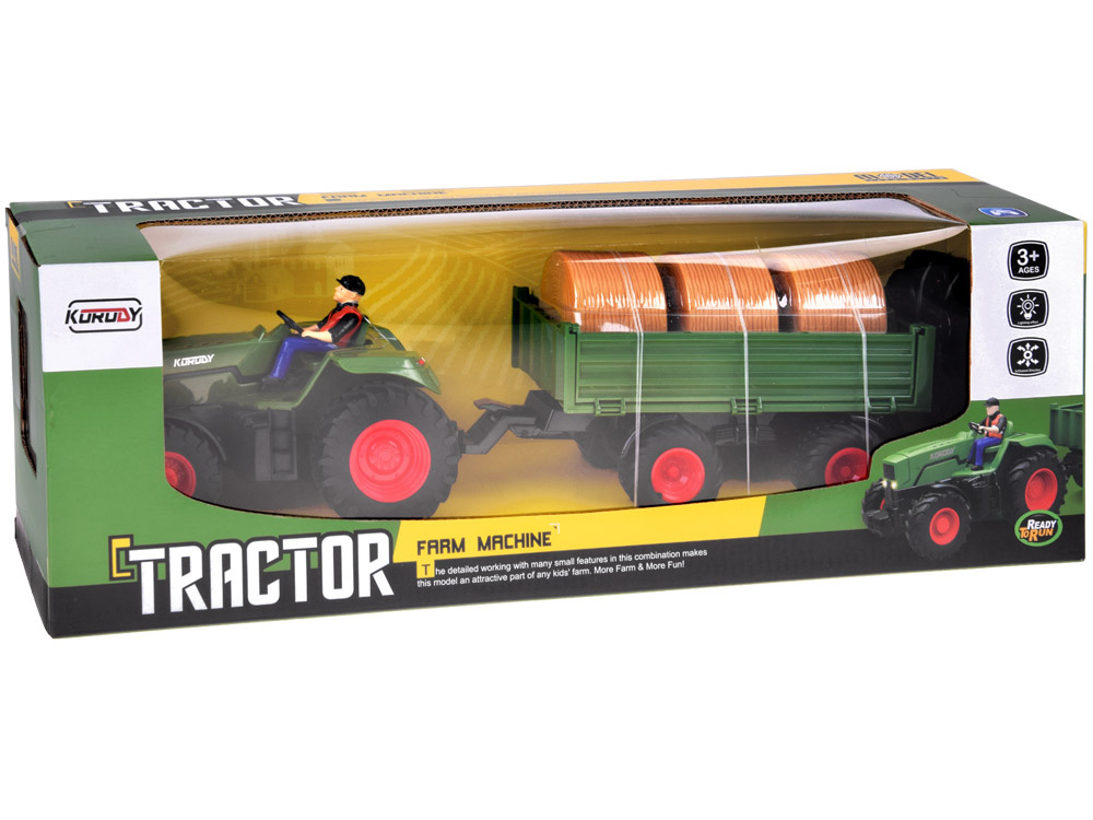 Diaľkovo ovládaný traktor s prívesom + traktor s balíkmi sena RC0717 – Obrázok 2