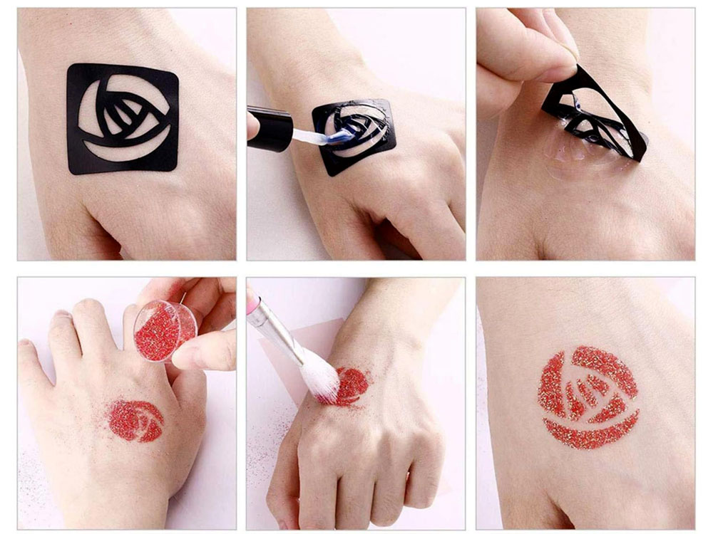 Trblietavé tetovania, veľká tetovacia sada, 24 farebných šablón ZA4785 – Obrázok 3