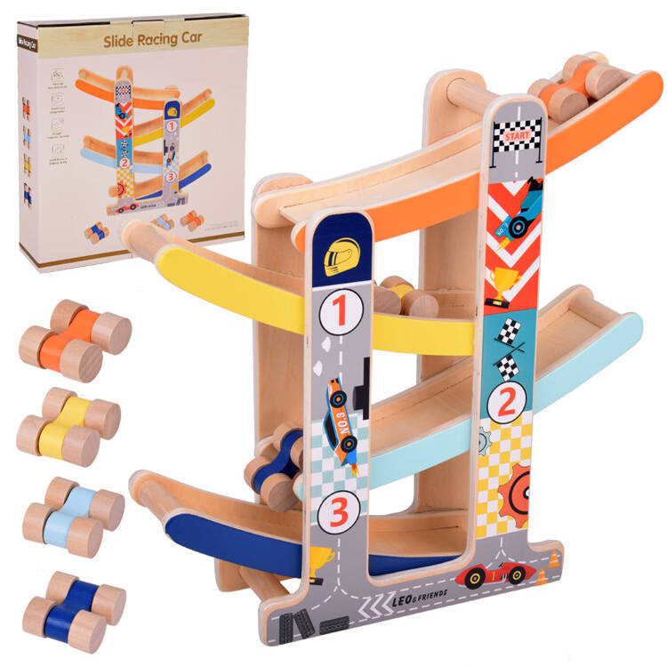 Drevená dráha pre autíčka Drevená dráha Šmykľavka pre autíčka ZA5375